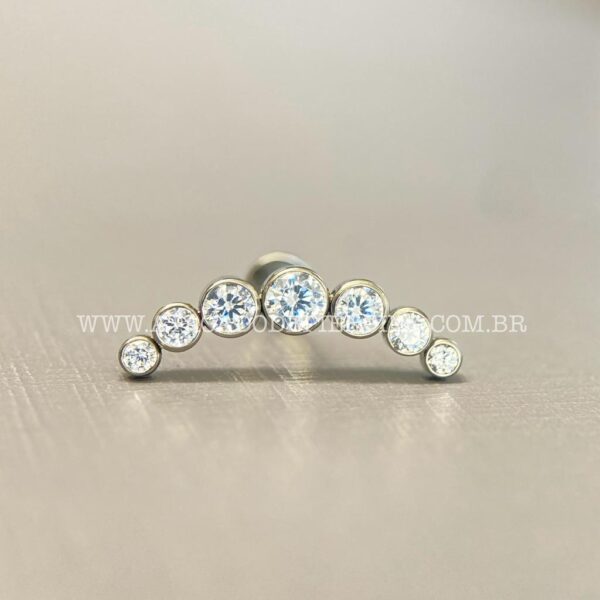 Labret Rosca Interna Titânio Cluster Zircônias - Imagem 4