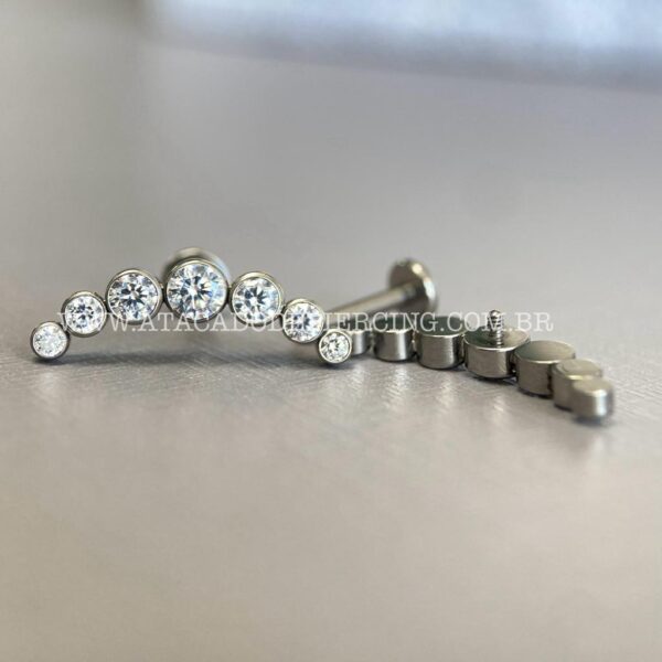 Labret Rosca Interna Titânio Cluster Zircônias - Imagem 3