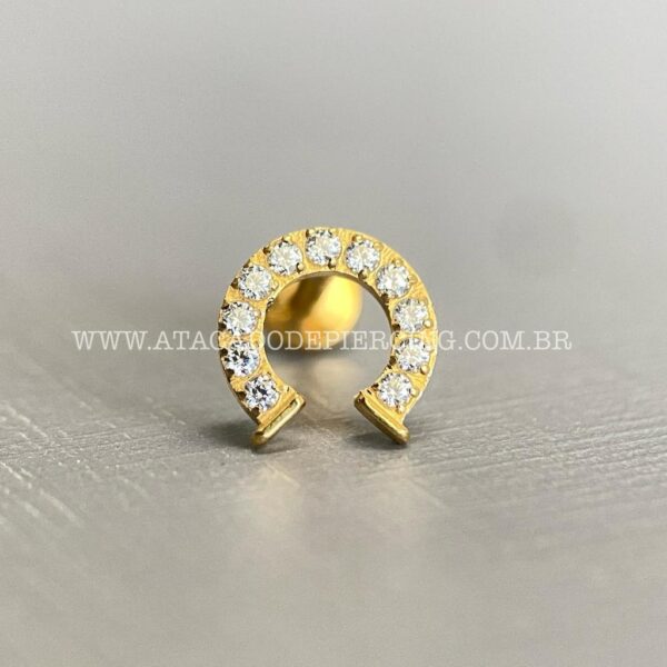 Labret Rosca Interna Titânio Ferradura Zircônias - Imagem 5