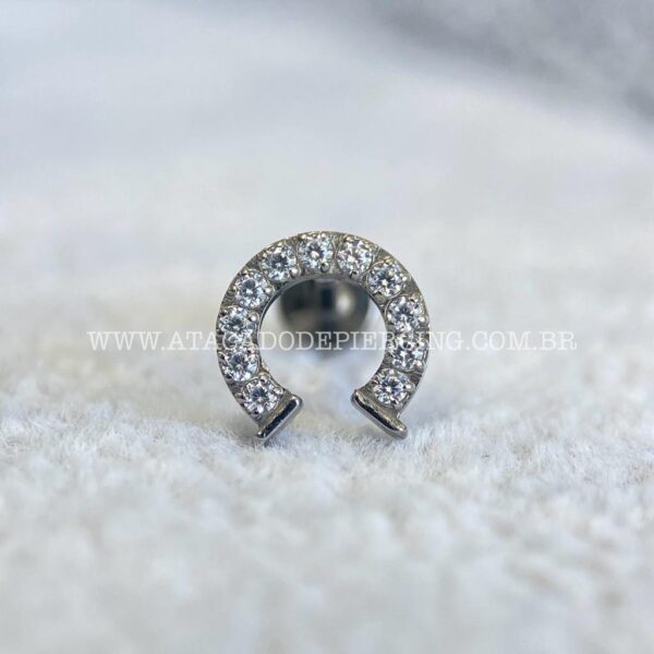 Labret Rosca Interna Titânio Ferradura Zircônias - Imagem 6