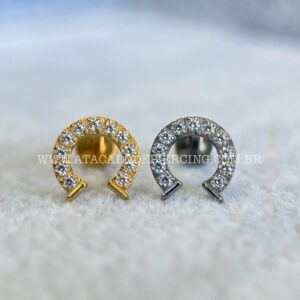 Labret Rosca Interna Titânio Ferradura Zircônias