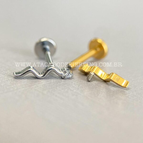 Labret Rosca Interna Titânio Cobra Zircônia - Imagem 3