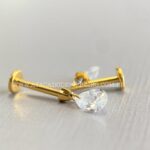 Labret Rosca Interna Titânio Pingente Zircônia Gota - Imagem 5
