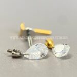 Labret Rosca Interna Titânio Pingente Zircônia Gota - Imagem 8