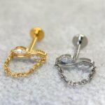 Labret Rosca Interna Titânio Infinito Zircônias Corrente - Imagem 3