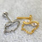 Labret Rosca Interna Titânio Infinito Zircônias Corrente