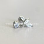 Labret Rosca Interna Titânio Pingente Zircônia