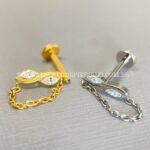 Labret Rosca Interna Titânio Infinito Zircônias Corrente - Imagem 2