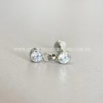 Labret Rosca Interna Titânio Pingente Zircônias - Imagem 2