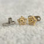 Kit Microdermal Titânio Topo Ouro 18K Flor Sakura Zircônias - Imagem 3