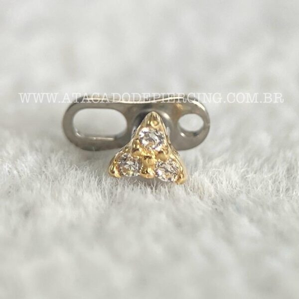 Kit Microdermal Titânio Topo Ouro 18K Trinity Zircônias - Imagem 2