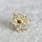 Kit Microdermal Titânio Topo Ouro 18K Flor Zircônias - Imagem 3