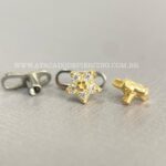Kit Microdermal Titânio Topo Ouro 18K Flor Zircônias - Imagem 2