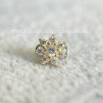 Kit Microdermal Titânio Topo Ouro 18K Flor Zircônias - Imagem 2