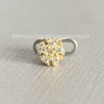 Kit Microdermal Titânio Topo Ouro 18K Flor Floco de Neve Zircônias - Imagem 4
