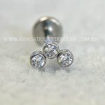 Labret Aço Rosca Interna Zircônias - Imagem 6