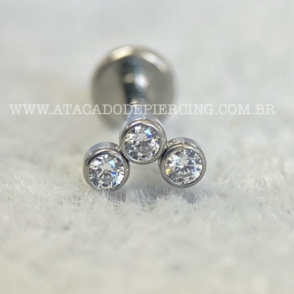 Labret Aço Rosca Interna Zircônias - Imagem 6