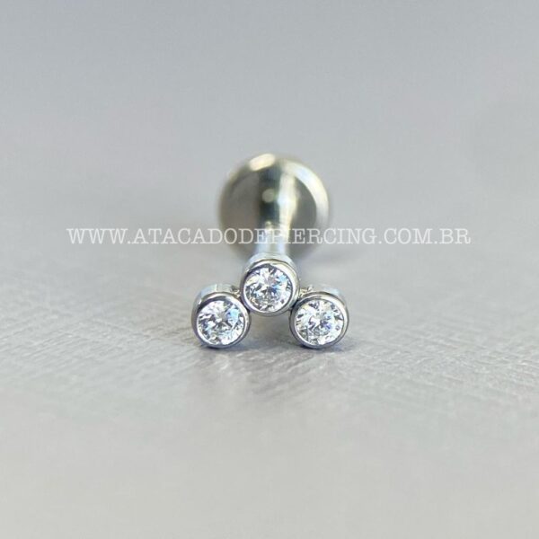 Labret Aço Rosca Interna Zircônias - Imagem 5