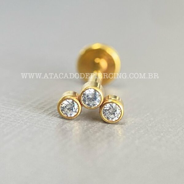 Labret Aço Rosca Interna Zircônias - Imagem 4