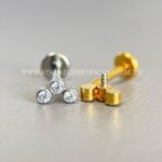 Labret Aço Rosca Interna Zircônias - Imagem 2