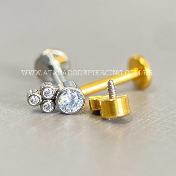 Labret Aço Rosca Interna Zircônias - Imagem 8