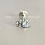 Labret Aço Rosca Interna Zircônias - Imagem 6