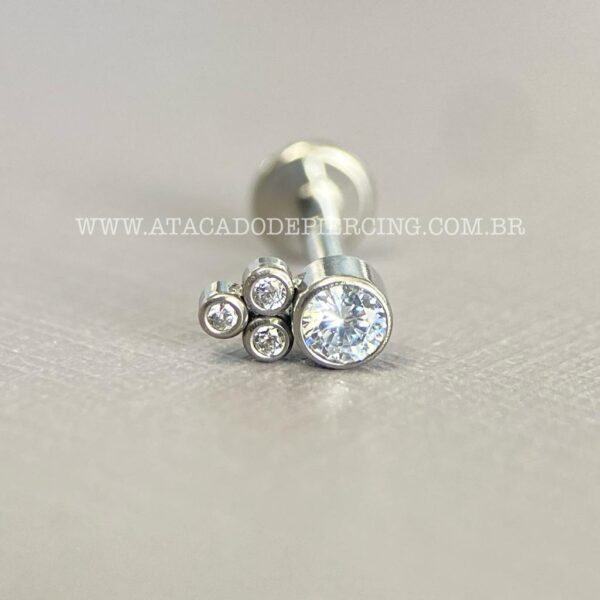 Labret Aço Rosca Interna Zircônias - Imagem 6
