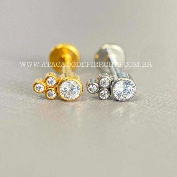 Labret Aço Rosca Interna Zircônias - Imagem 7