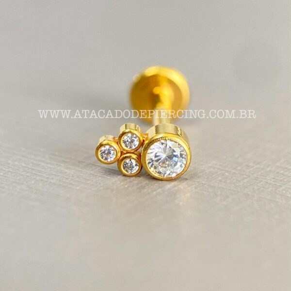 Labret Aço Rosca Interna Zircônias - Imagem 5