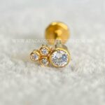 Labret Aço Rosca Interna Zircônias - Imagem 2