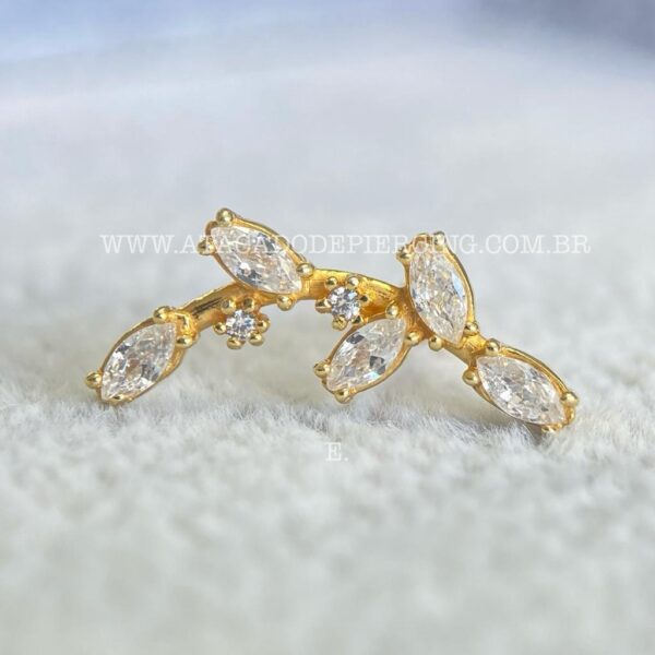 Minibarbell Prata 925 Ramo Zircônias - Imagem 5