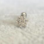 Minibarbell Prata 925 Flor Zircônias - Imagem 3