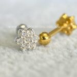 Minibarbell Prata 925 Flor Zircônias - Imagem 2