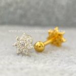 Minibarbell Prata 925 Flor Zircônias - Imagem 2