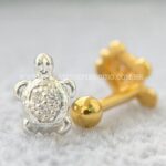 Minibarbell Prata 925 Tartaruga Zircônias - Imagem 2