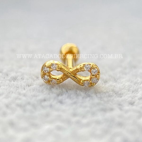 Minibarbell Prata 925 Infinito Zircônias - Imagem 3