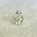 Minibarbell Prata 925 Flor Zircônias - Imagem 2