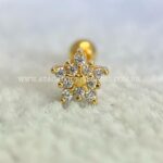 Minibarbell Prata 925 Flor Zircônias - Imagem 3