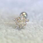Minibarbell Prata 925 Flor Zircônias - Imagem 2