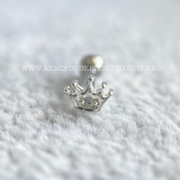 Minibarbell Prata 925 Coroa Zircônias - Imagem 6
