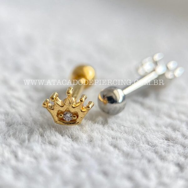 Minibarbell Prata 925 Coroa Zircônias - Imagem 4