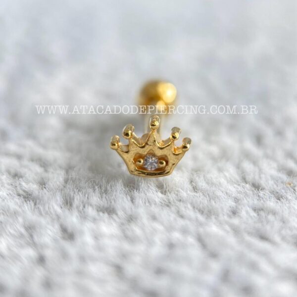 Minibarbell Prata 925 Coroa Zircônias - Imagem 2