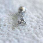 Minibarbell Prata 925 Trinity Zircônias - Imagem 2