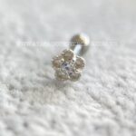 Minibarbell Prata 925 Flor Zircônia - Imagem 4