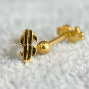 Minibarbell Prata 925 Cifrão