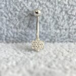 Minibarbell Curvo Prata 925 Flor Zircônias - Imagem 5