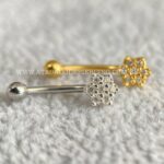 Minibarbell Curvo Prata 925 Flor Zircônias