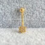 Minibarbell Curvo Prata 925 Flor Zircônias - Imagem 4
