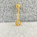 Minibarbell Curvo Prata 925 Flor Zircônia - Imagem 2