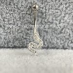 Minibarbell Curvo Prata 925 Cobra Zircônias